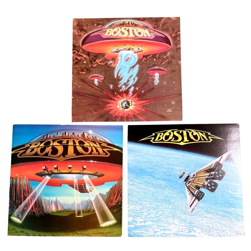 Boston Vinyl Record Lot 3 LP Self Titled Don't Look Back Third Stage Rock